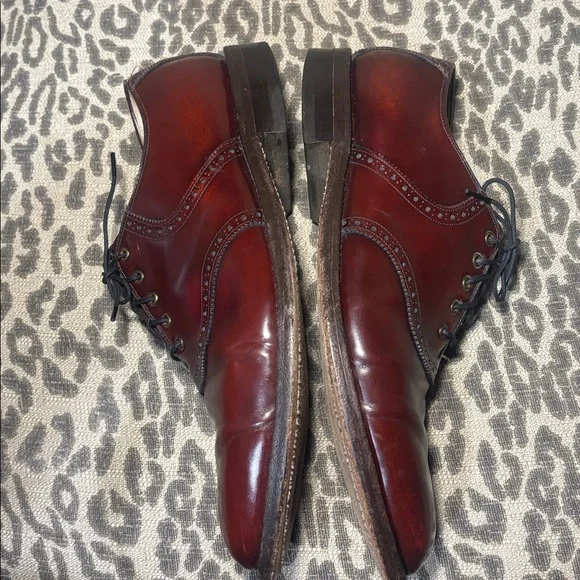 Johnston & Murphy Heritage Oxblood brown leather oxfords made in USA men’s 11.5